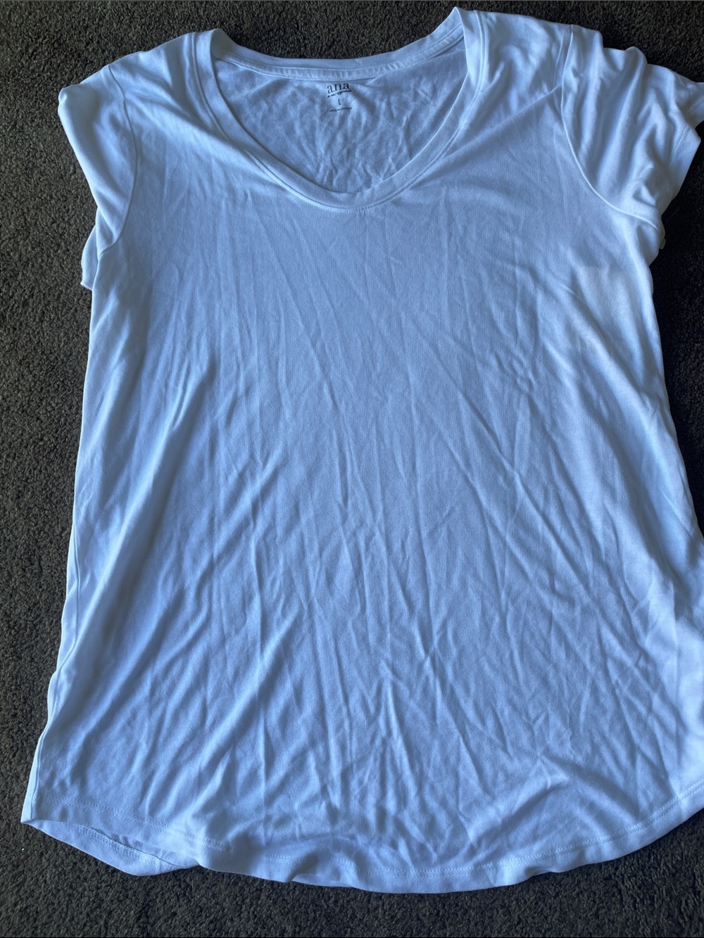 a.n.a White V-Neck Short Sleeve Tee - Classic Crew